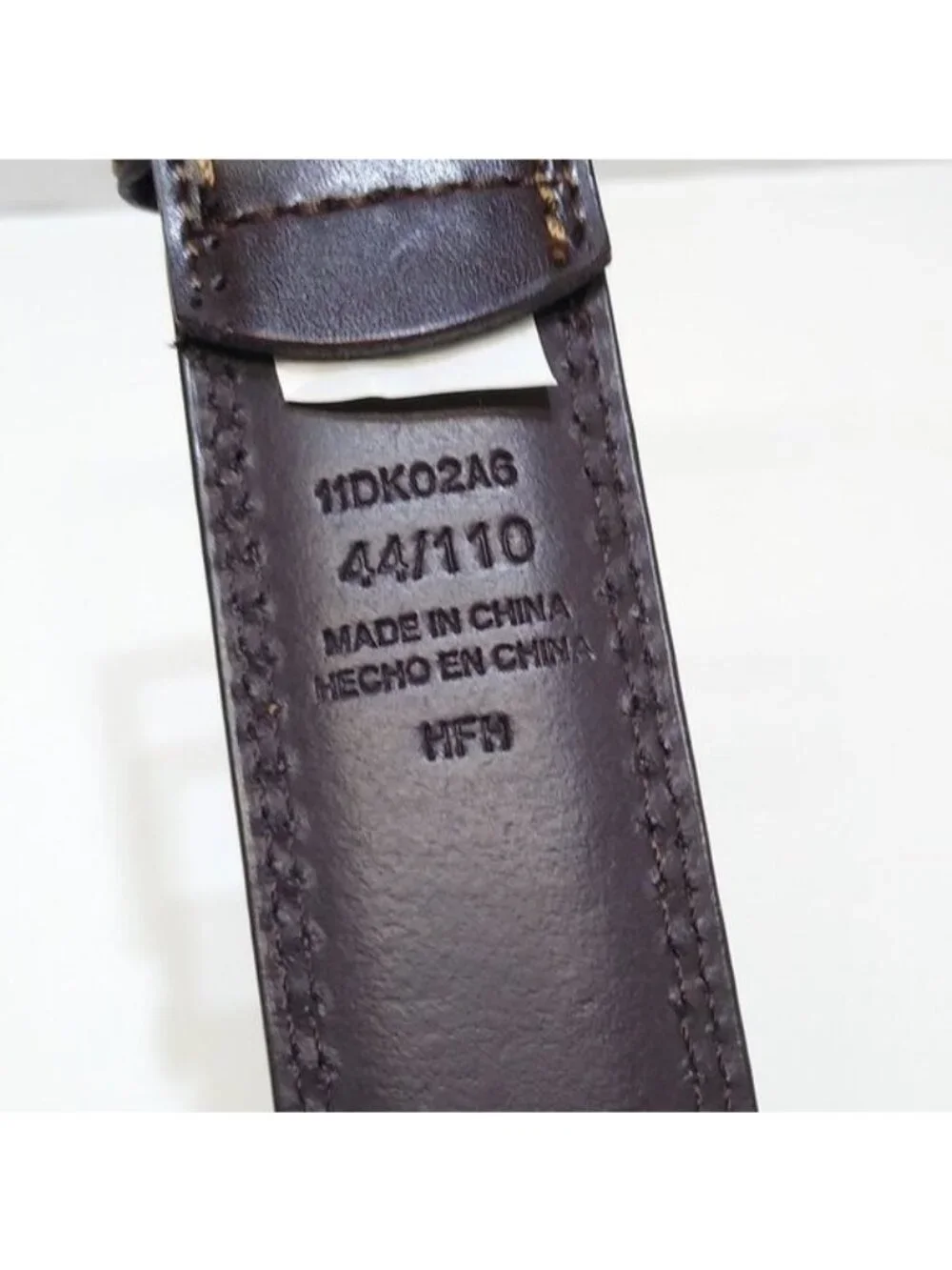 Dockers Genuine Leather Double Stitch Belt Strap 11DK02A6 Men's Size 44/110 EUC